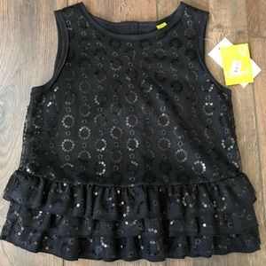 Black Sequin Detail Top